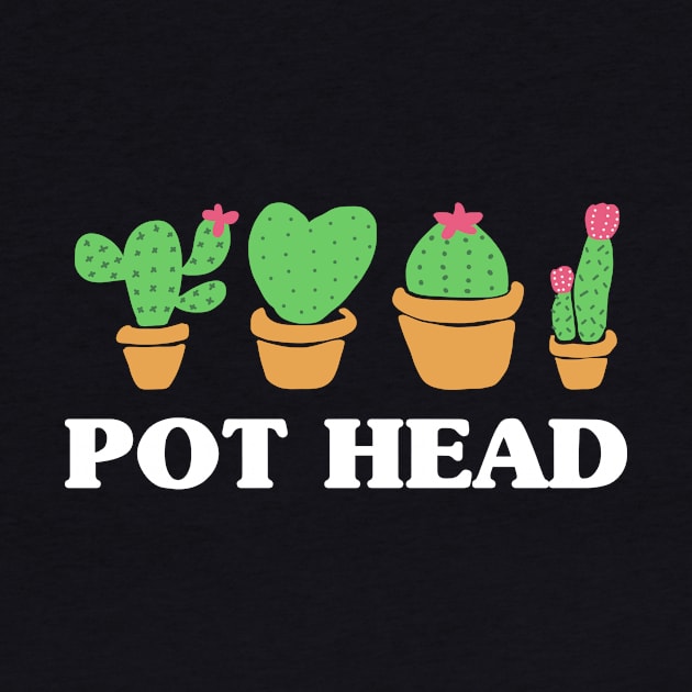 Pot Head Gardener Garden Cactus Retro by Schwarzweiss